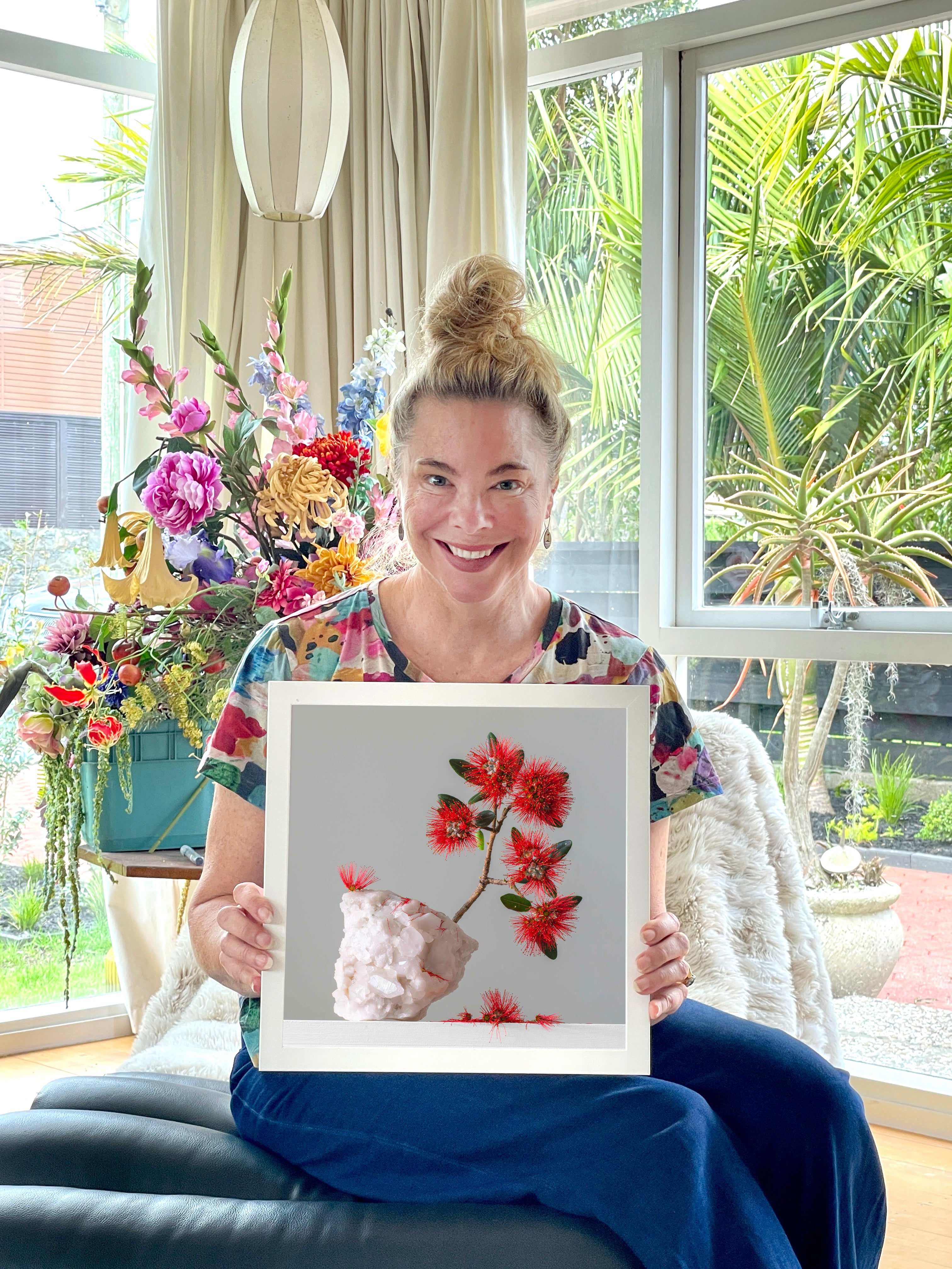 White Quartz (Brazil) Pōhutukawa (Framed)