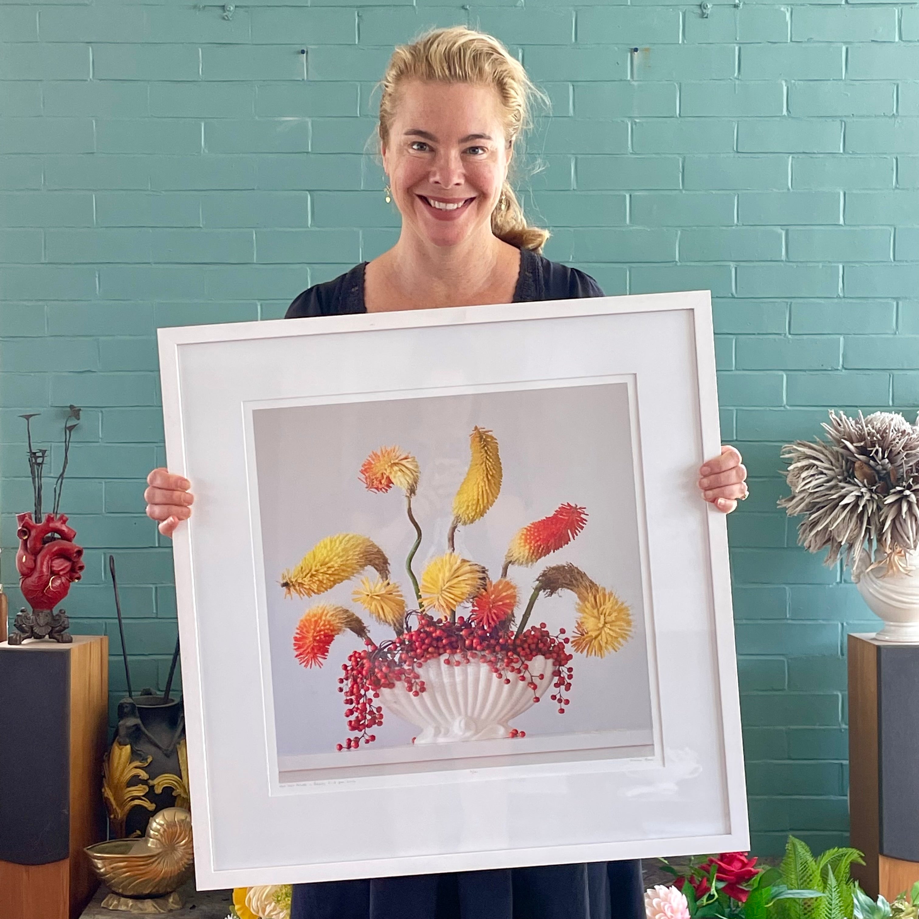 Red Hot Pokers & Berries 5.18pm (Framed Small)