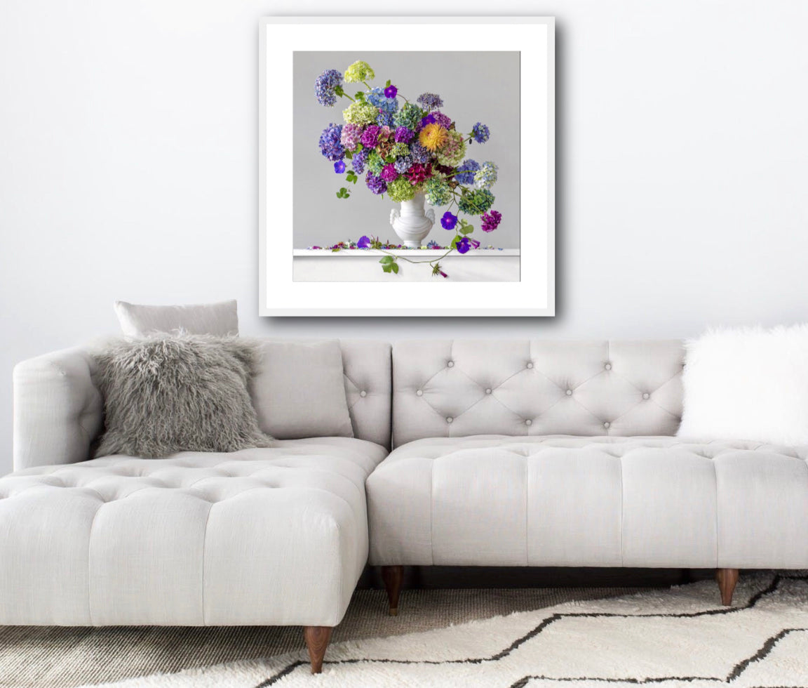 Hydrangeas, Morning Glory & Dahlia 5.10pm