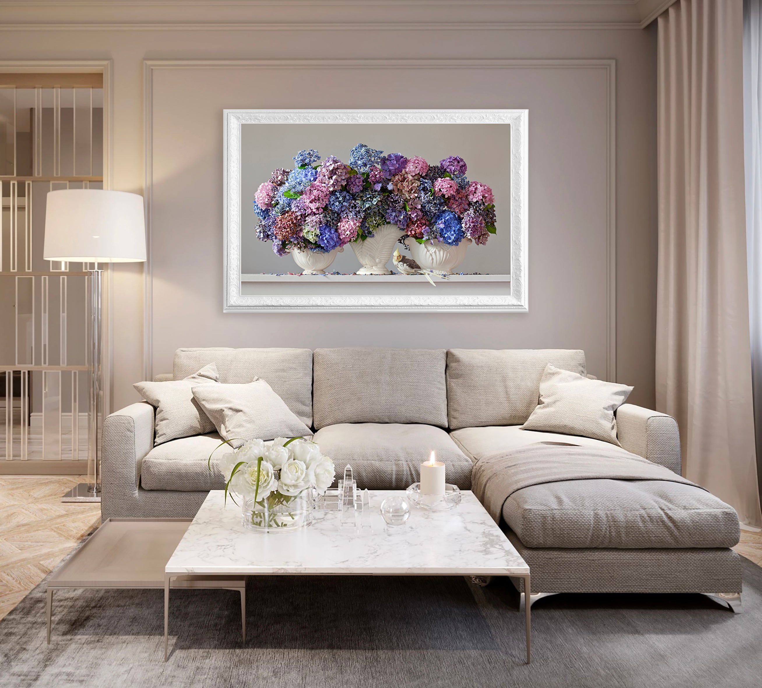 Hydrangeas 8.35am (With Bird)