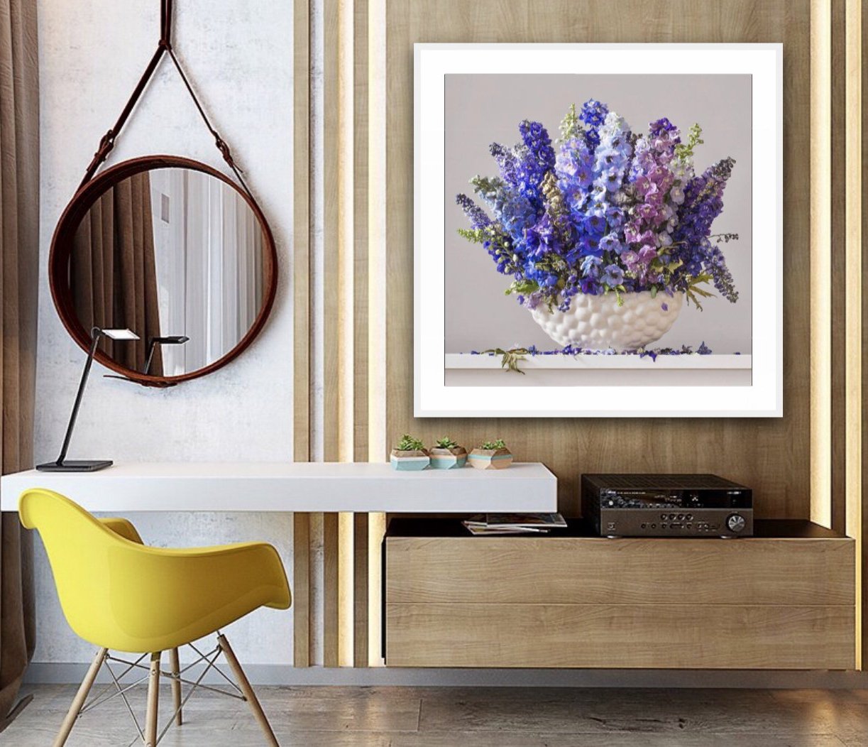 Delphiniums 8.22am (Unframed)